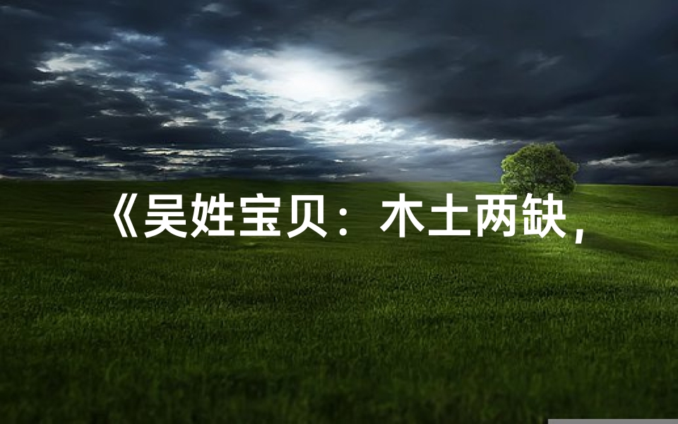 《吴姓宝贝:木土两缺,吉祥名字等你来取》