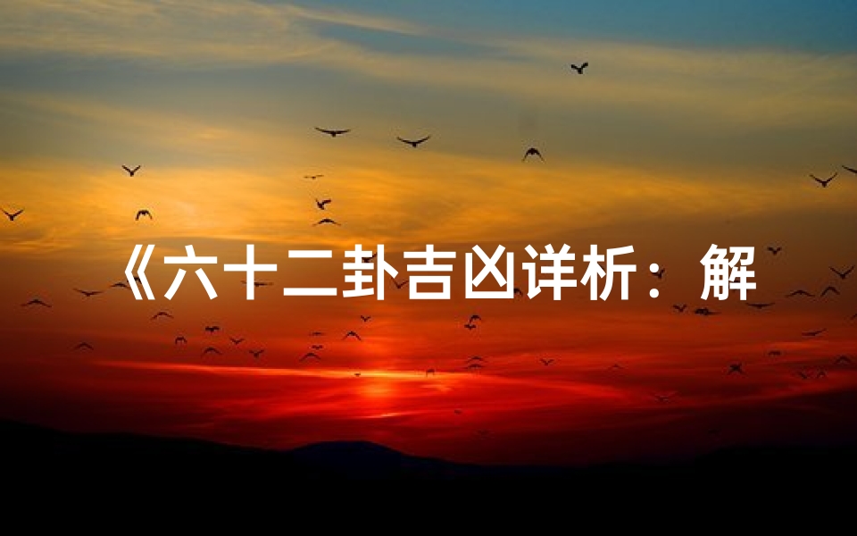 《六十二卦吉凶详析:解读易经智慧之门》