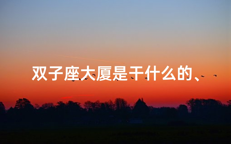 双子座大厦是干什么的、双子座大楼拍照打卡圣地,美到不行
