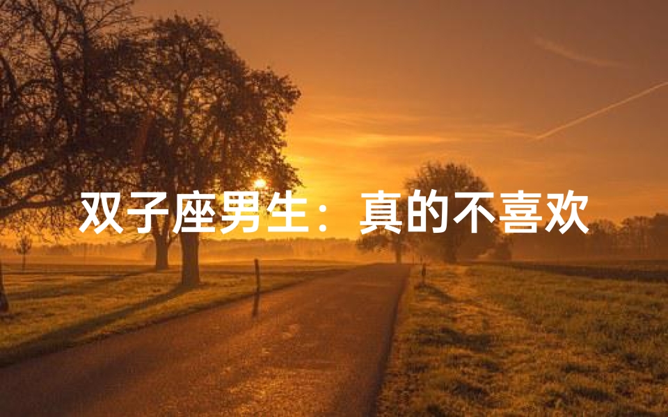 双子座男生:真的不喜欢亲密的女生吗?