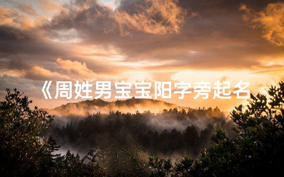 《周姓男宝宝阳字旁起名:阳光灿烂,未来可期》