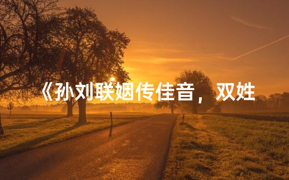 《孙刘联姻传佳音,双姓宝宝名扬四海》