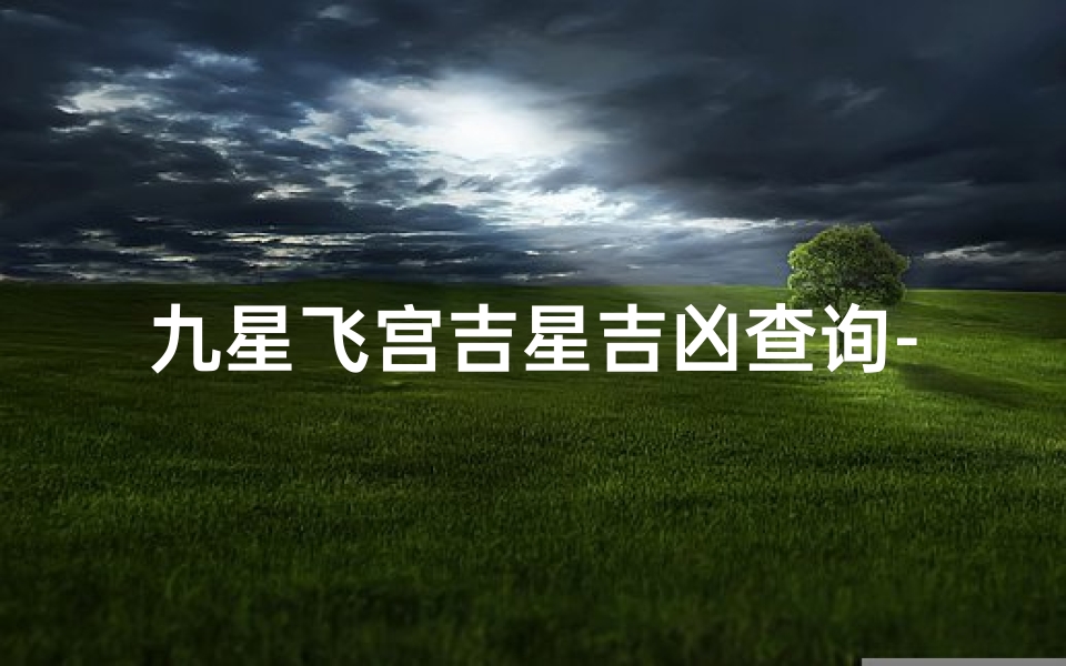 九星飞宫吉星吉凶查询-九星飞宫的实际应用