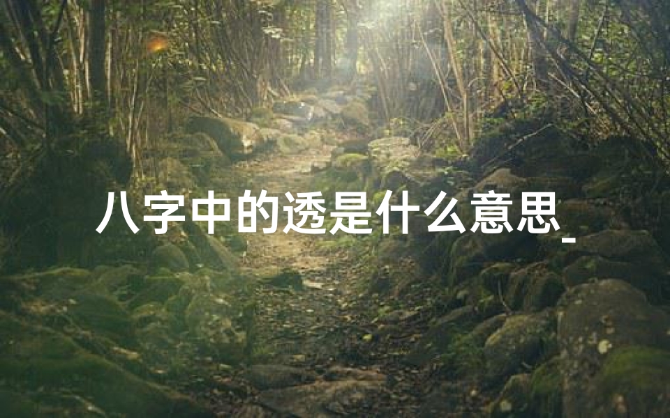 八字中的透是什么意思_八字命理揭秘:透火究竟意味着什么?