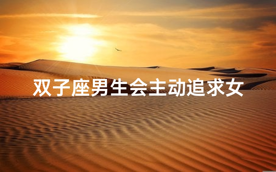 双子座男生会主动追求女生吗?