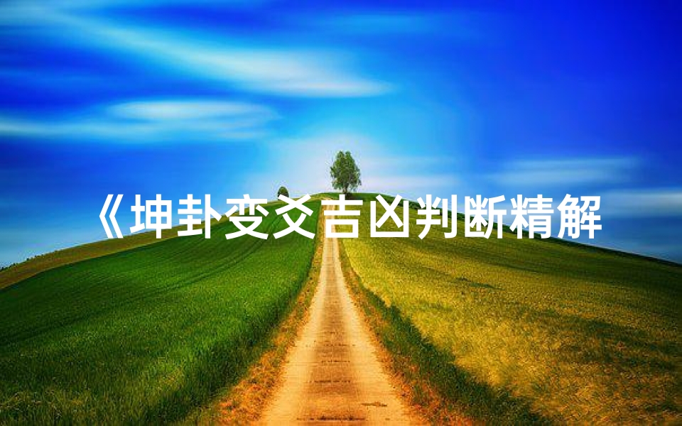 《坤卦变爻吉凶判断精解指南》