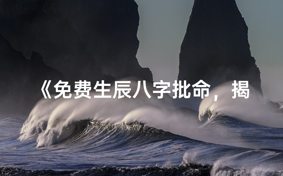 《免费生辰八字批命,揭秘命运之谜》-算卦网