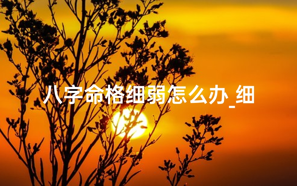 八字命格细弱怎么办_细弱格的命运