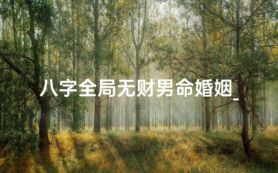 八字全局无财男命婚姻_八字全局无财男命婚姻如何