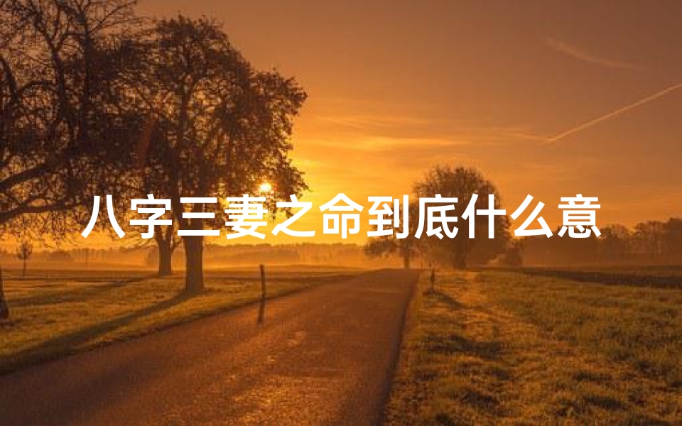 八字三妻之命到底什么意思、八字三妻之命究竟有何奥秘?