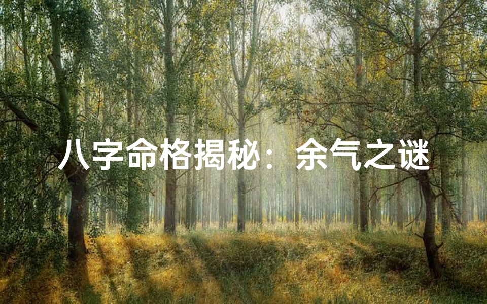 八字命格揭秘:余气之谜深度解析