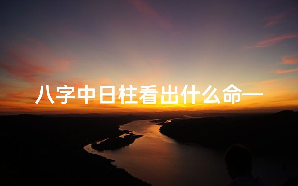 八字中日柱看出什么命—八字中日柱看出什么命运
