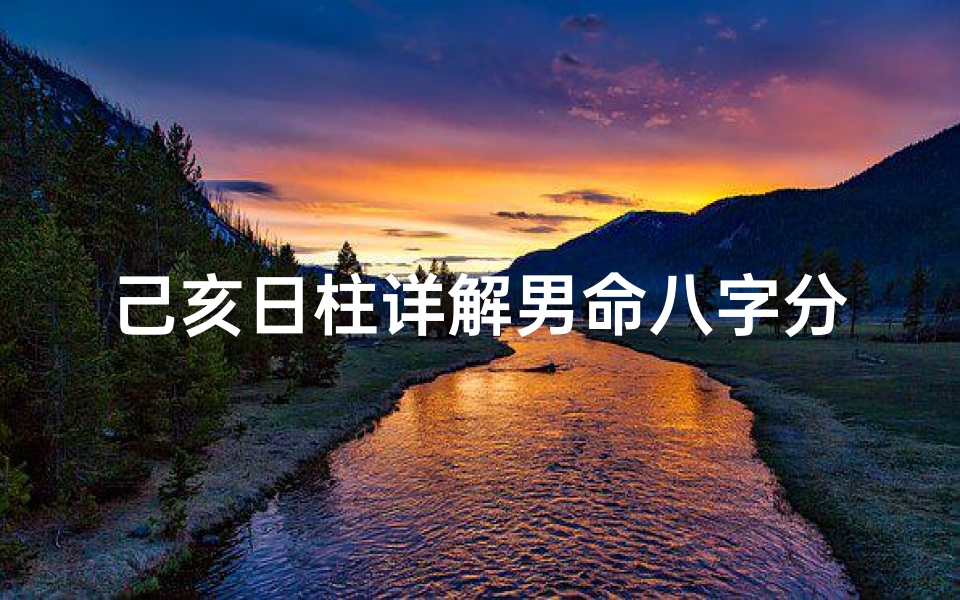 己亥日柱详解男命八字分析、己亥日柱男命配偶大小