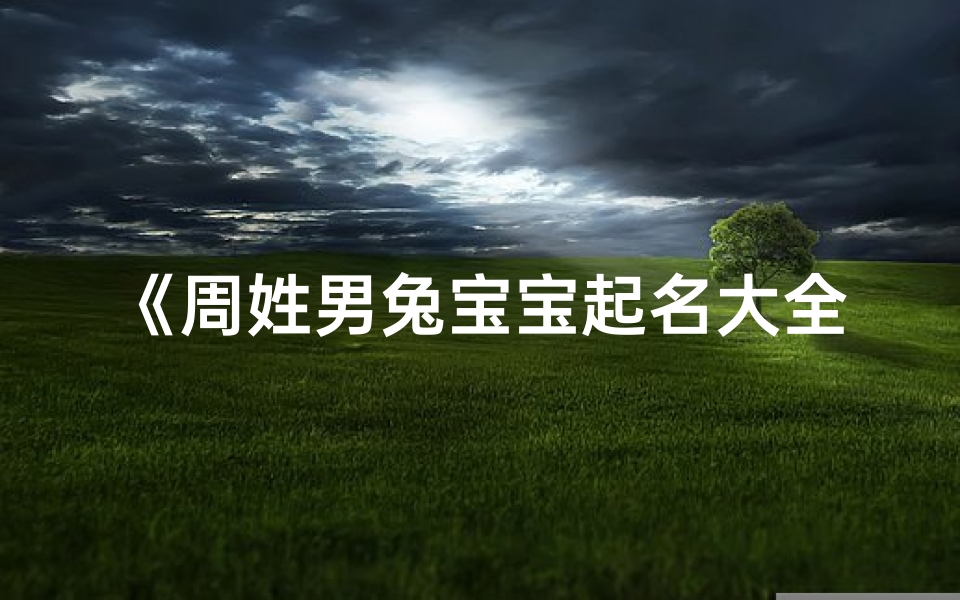 《周姓男兔宝宝起名大全:精选佳名汇聚一堂》