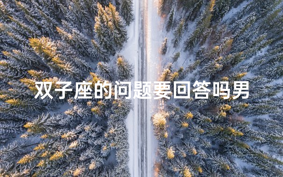 双子座的问题要回答吗男生(《双子座男生:揭秘双面魅力之谜》)