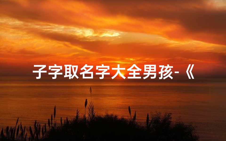 子字取名字大全男孩-《子字取名吉凶大全:男孩名字精选指南》
