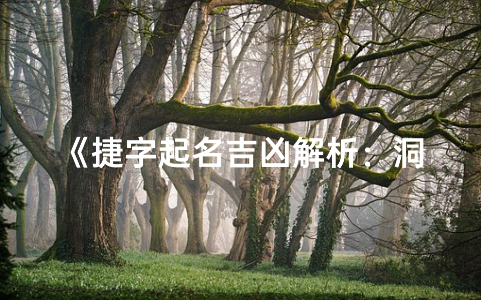 《捷字起名吉凶解析:洞察名字背后的运势奥秘》