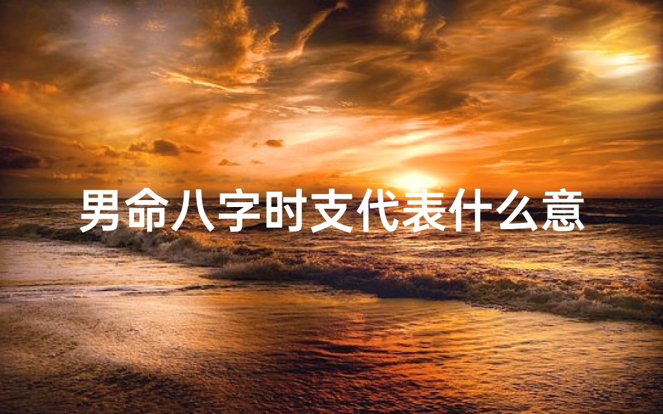 男命八字时支代表什么意思、男命时柱死是什么意思