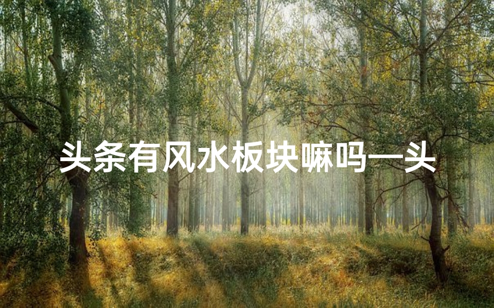 头条有风水板块嘛吗—头条好吗-算卦网