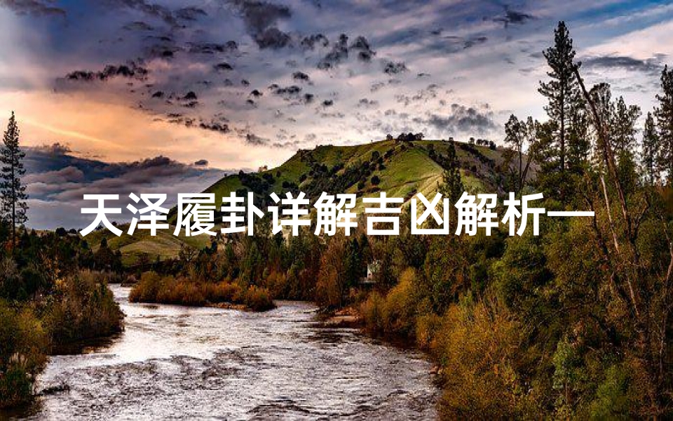 天泽履卦详解吉凶解析—天泽履卦详解吉凶解析大全