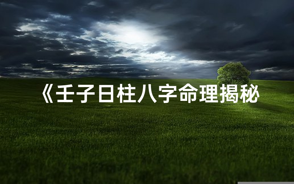 《壬子日柱八字命理揭秘:命运轨迹深度解析》