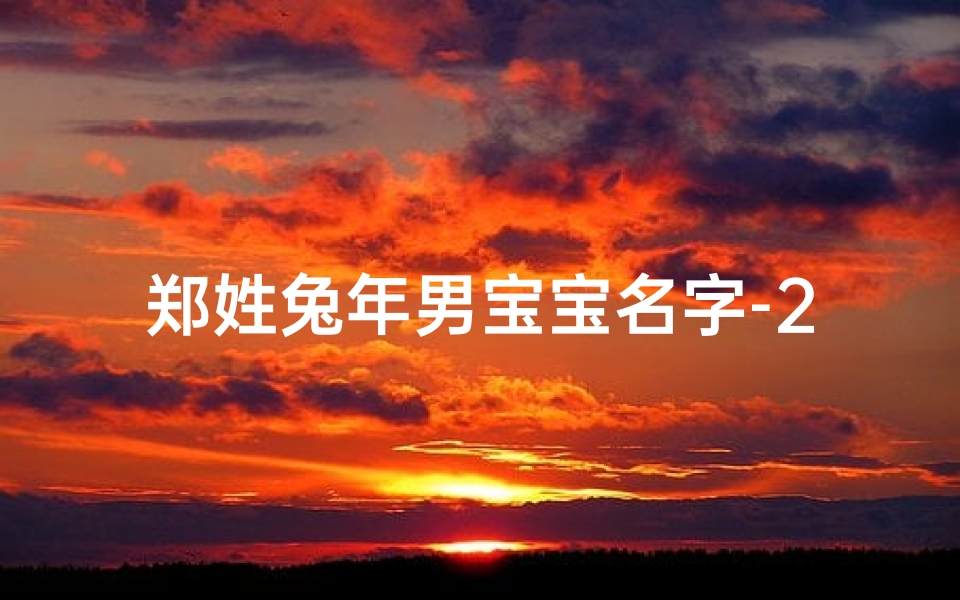 郑姓兔年男宝宝名字-2021郑姓男宝宝