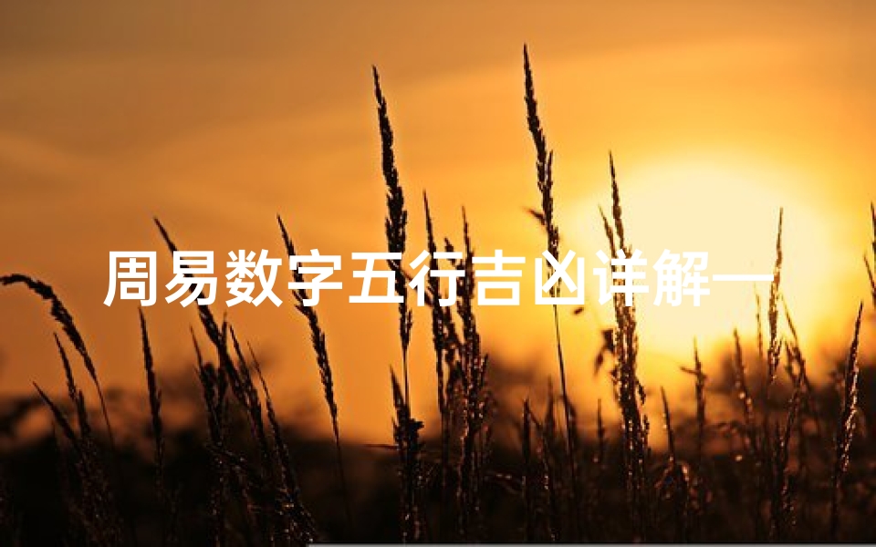 周易数字五行吉凶详解—数易文化数字五行
