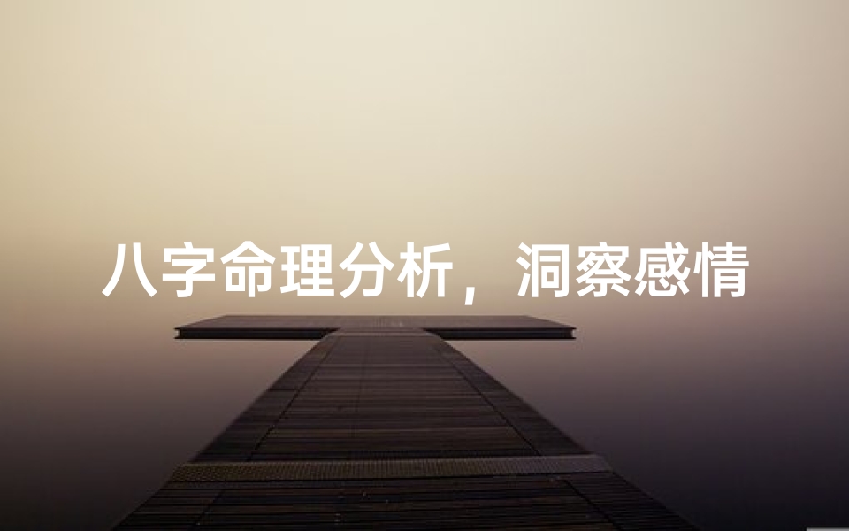 八字命理分析,洞察感情走向