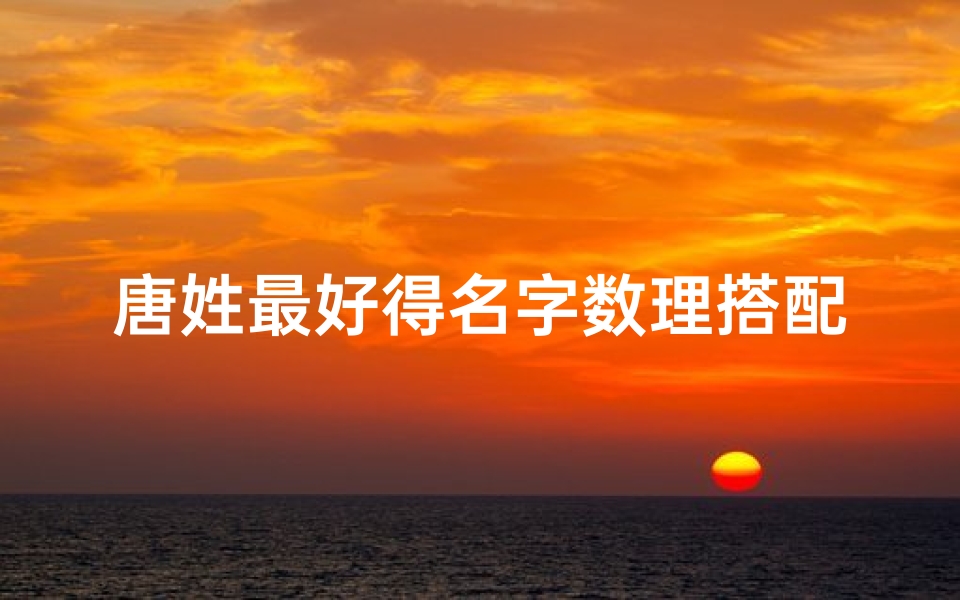 唐姓最好得名字数理搭配(五行属水好听的唐姓男孩名字有哪些 )-算卦网