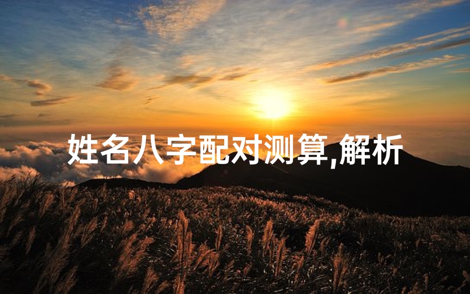 姓名八字配对测算,解析两人吉凶相合之道-命理学应用指南