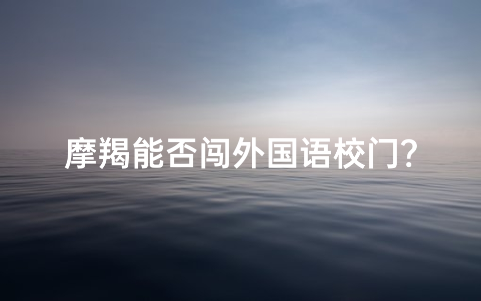 摩羯能否闯外国语校门?