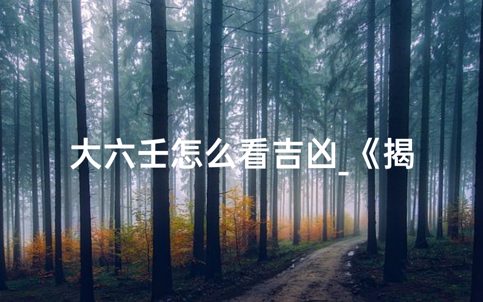 大六壬怎么看吉凶_《揭秘大六壬:精准测吉凶,掌握命运密码》