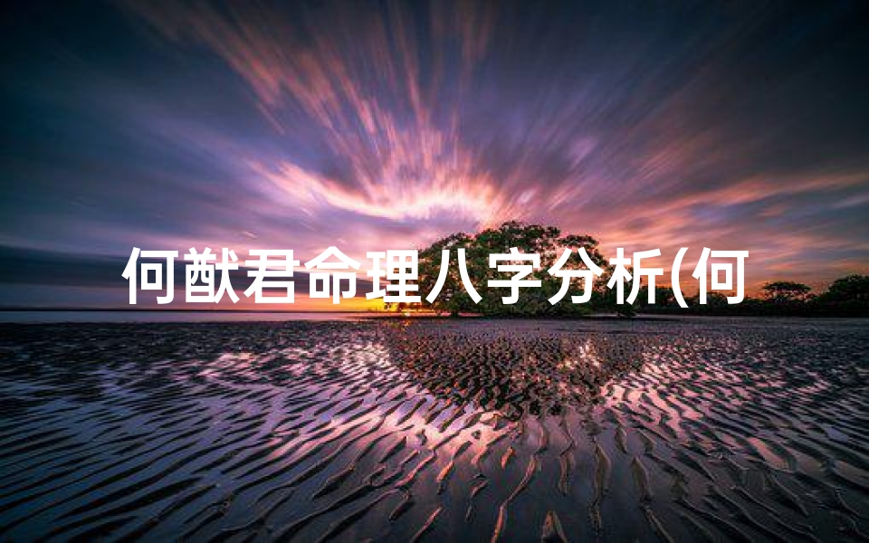 何猷君命理八字分析(何猷君面相八字)