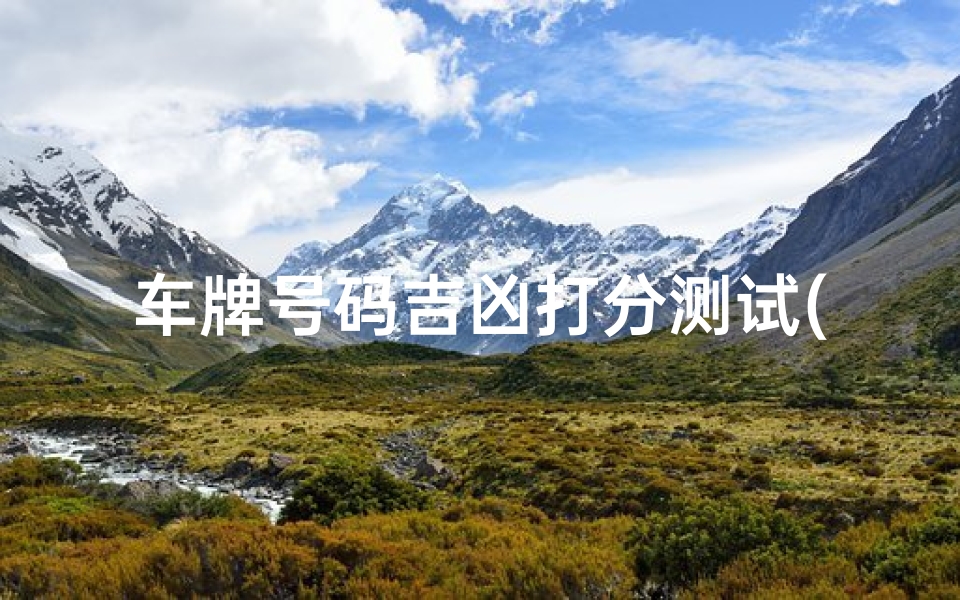 车牌号码吉凶打分测试(车牌号码测试 26个字母吉凶 )-算卦网