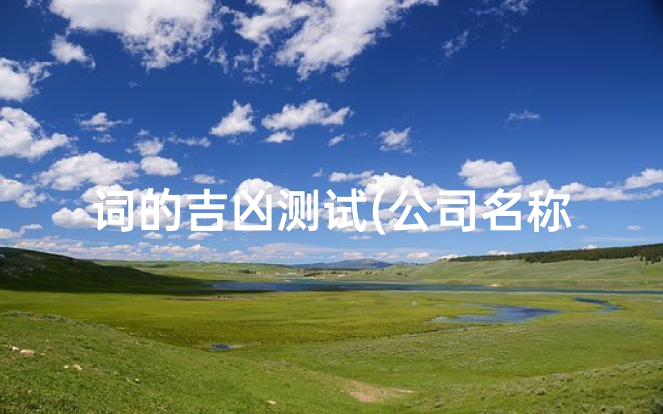词的吉凶测试(公司名称测试吉凶 )-算卦网