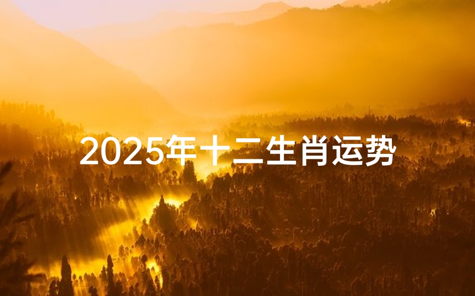 2025年十二生肖运势解析，提前掌握流年吉凶趋势