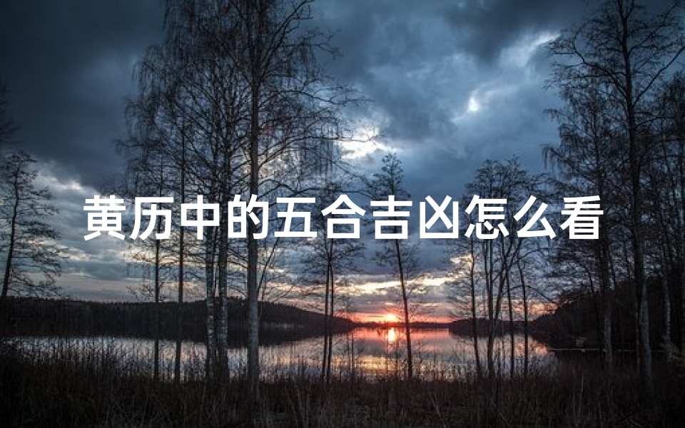 黄历中的五合吉凶怎么看;五合日子什么意思