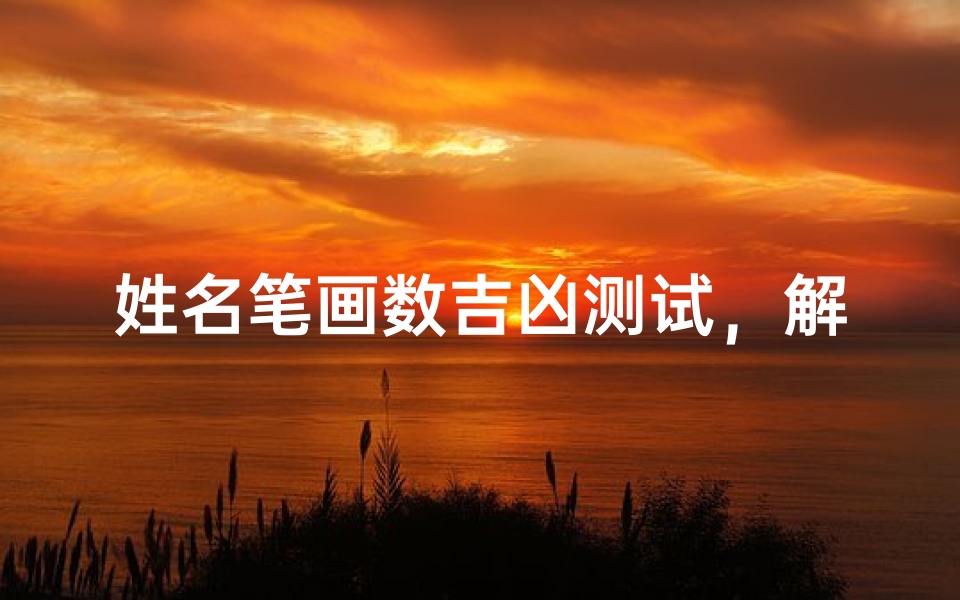 姓名笔画数吉凶测试,解析名字背后的运势密码