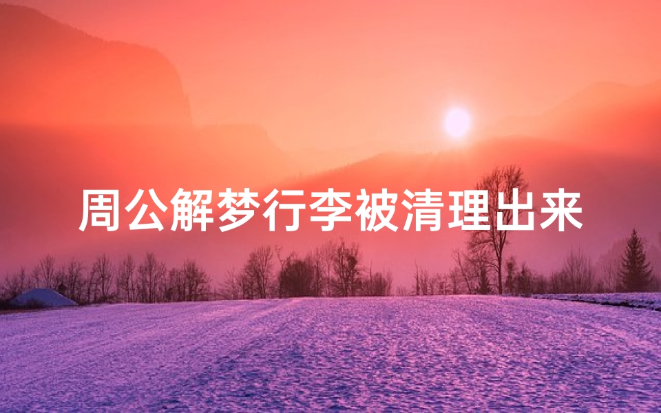 周公解梦行李被清理出来(梦见行李被人运走的预兆)-算卦网