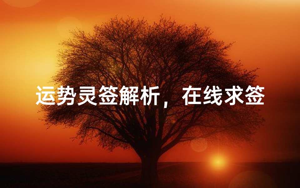 运势灵签解析,在线求签如何通过数字时代占卜解惑-算卦网