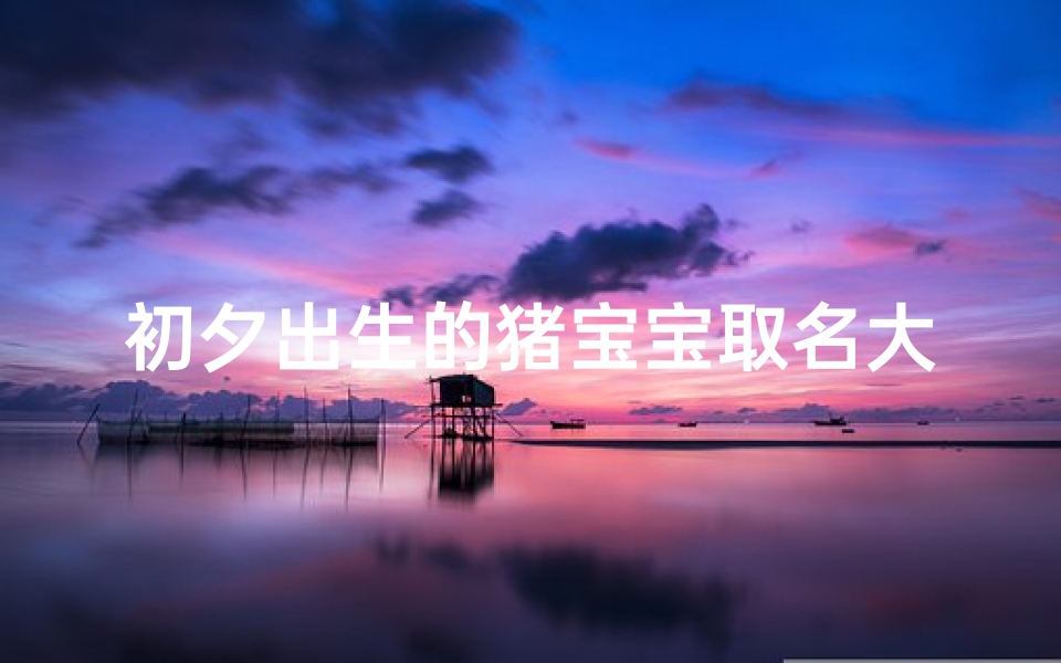 初夕出生的猪宝宝取名大全_初夕是哪一天?