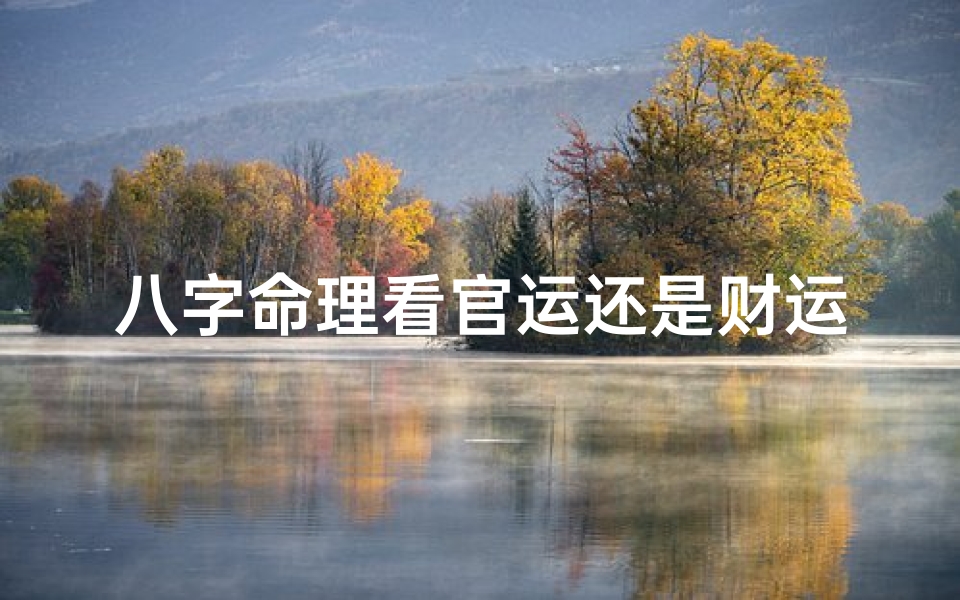 八字命理看官运还是财运准-八字命理:官运财运谁更准?