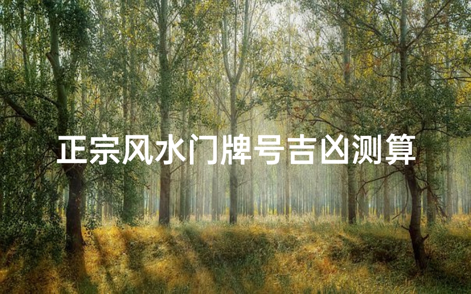 正宗风水门牌号吉凶测算,如何通过数字能量改善家居运势