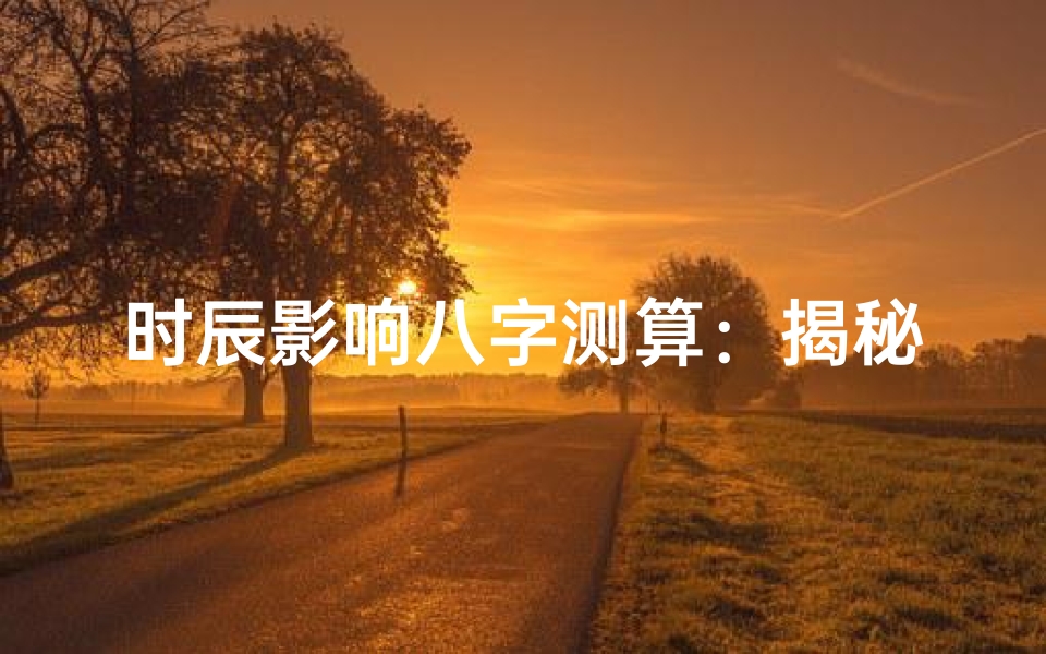 时辰影响八字测算:揭秘出生时刻对命理预测的关键作用