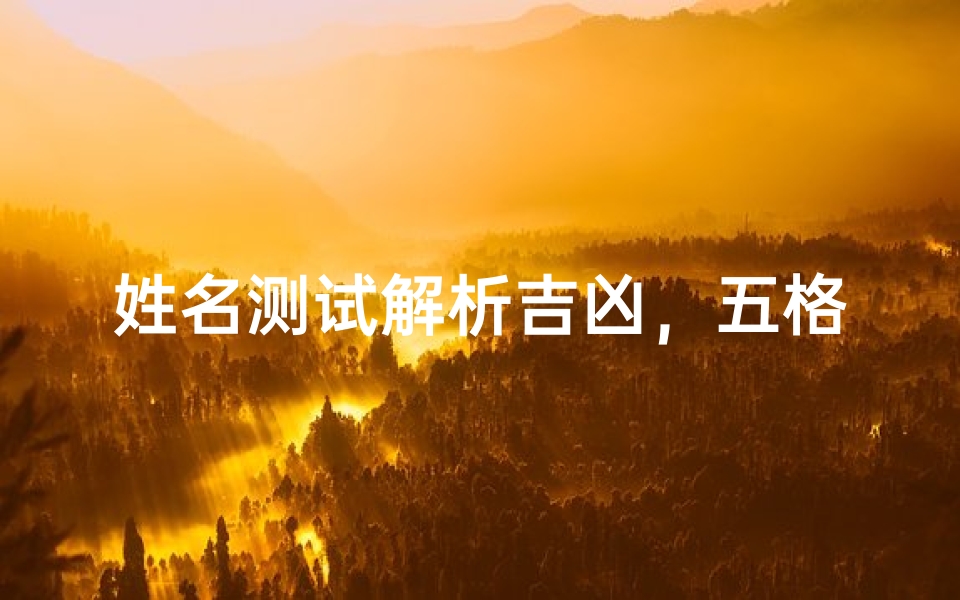 姓名测试解析吉凶,五格剖象法背后的命理奥秘