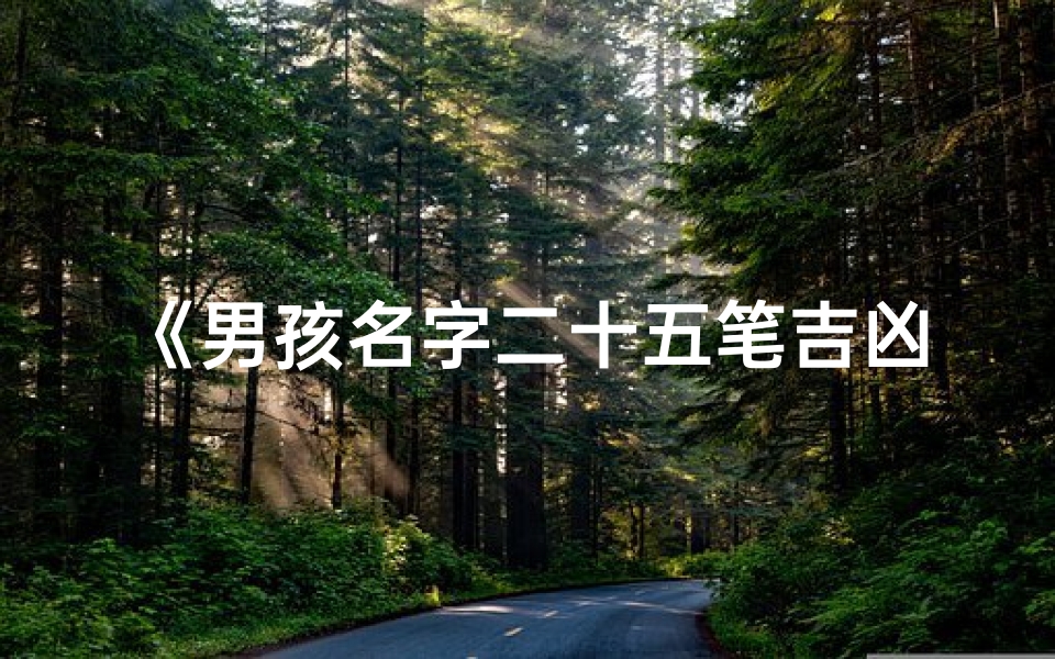 《男孩名字二十五笔吉凶揭秘:挑选吉祥好名攻略》-算卦网