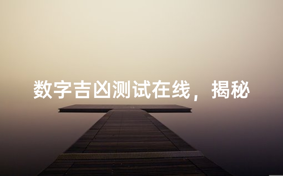 数字吉凶测试在线,揭秘数字背后的神秘力量