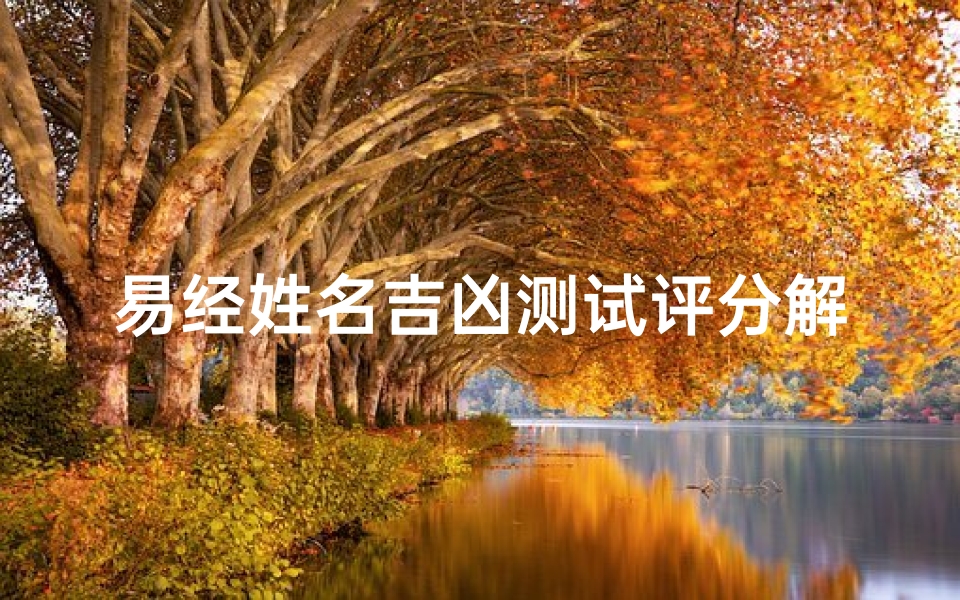 易经姓名吉凶测试评分解析,揭秘名字背后的运势密码-算卦网