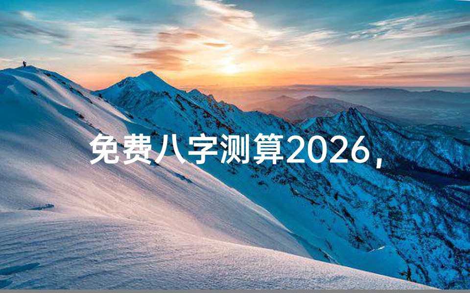 免费八字测算2026,运势解析与命理趋势预测