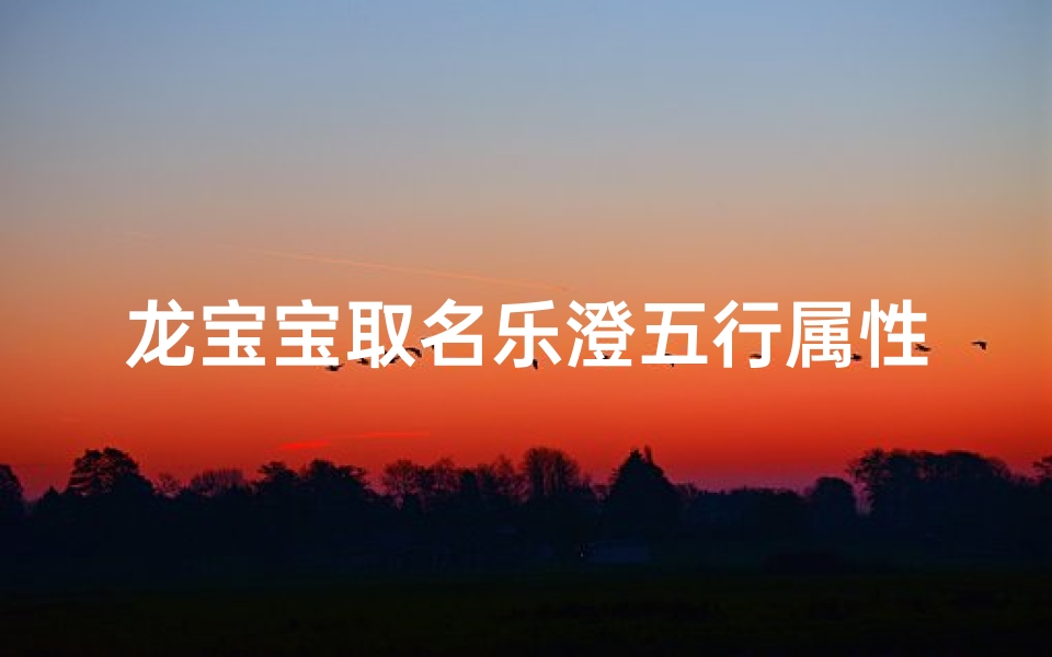 龙宝宝取名乐澄五行属性-算卦网